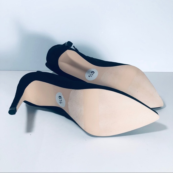 NWOT Black Suede Heels Pointed Toe - Picture 5 of 8